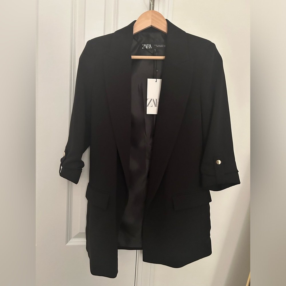 NWT ZARA BLAZER WITH ROLLED-UP SLEEVES